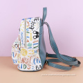 Graffiti Style Retro Leather Backpack Outdoor Travel Large Storage Backpack Bag